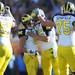 Michigan wide receiver Drew Dileo and kicker Matt Wile celebrate a field goal in the third quarter of the Outback Bowl at Raymond James Stadium in Tampa, Fla. on Tuesday, Jan. 1. Melanie Maxwell I AnnArbor.com
